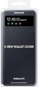 Кожен калъф тефтер оригинален активен S-VIEW EF-EA715PBEGWW за Samsung Galaxy A71 A715F черен